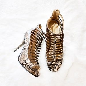 Nine West Caged Snake Print Stilettos